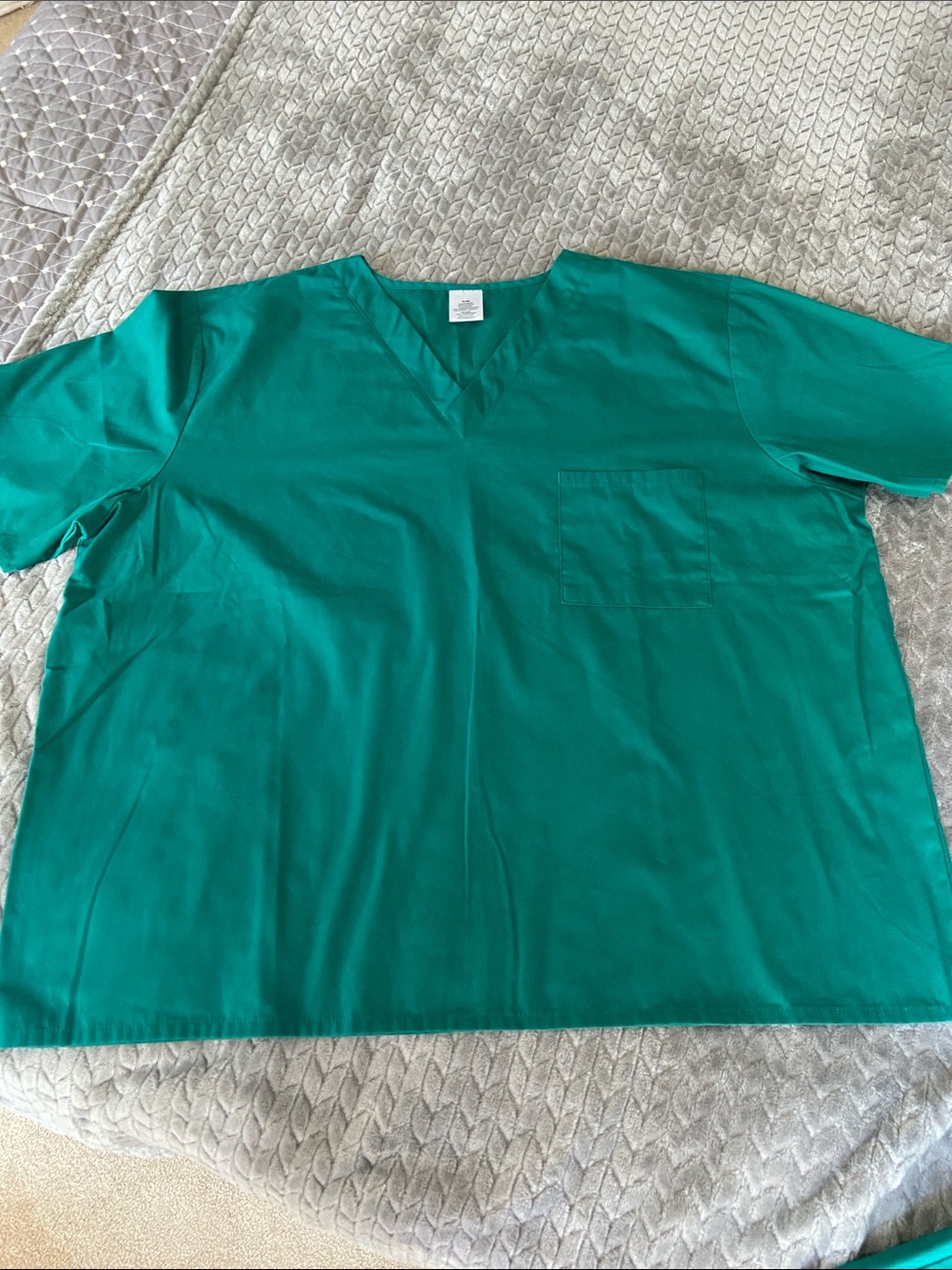 Men's Green V-Neck Medical Scrub Top